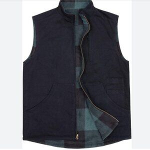 Zenthace - Mens Reversible Casual Vest, size medium US mens, color black/green.